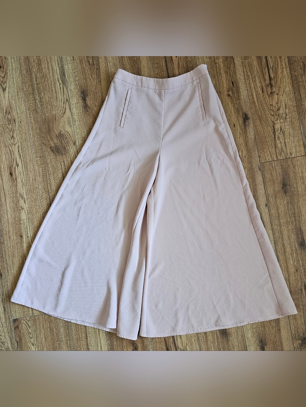 Blush pink topshop wide-leg pants